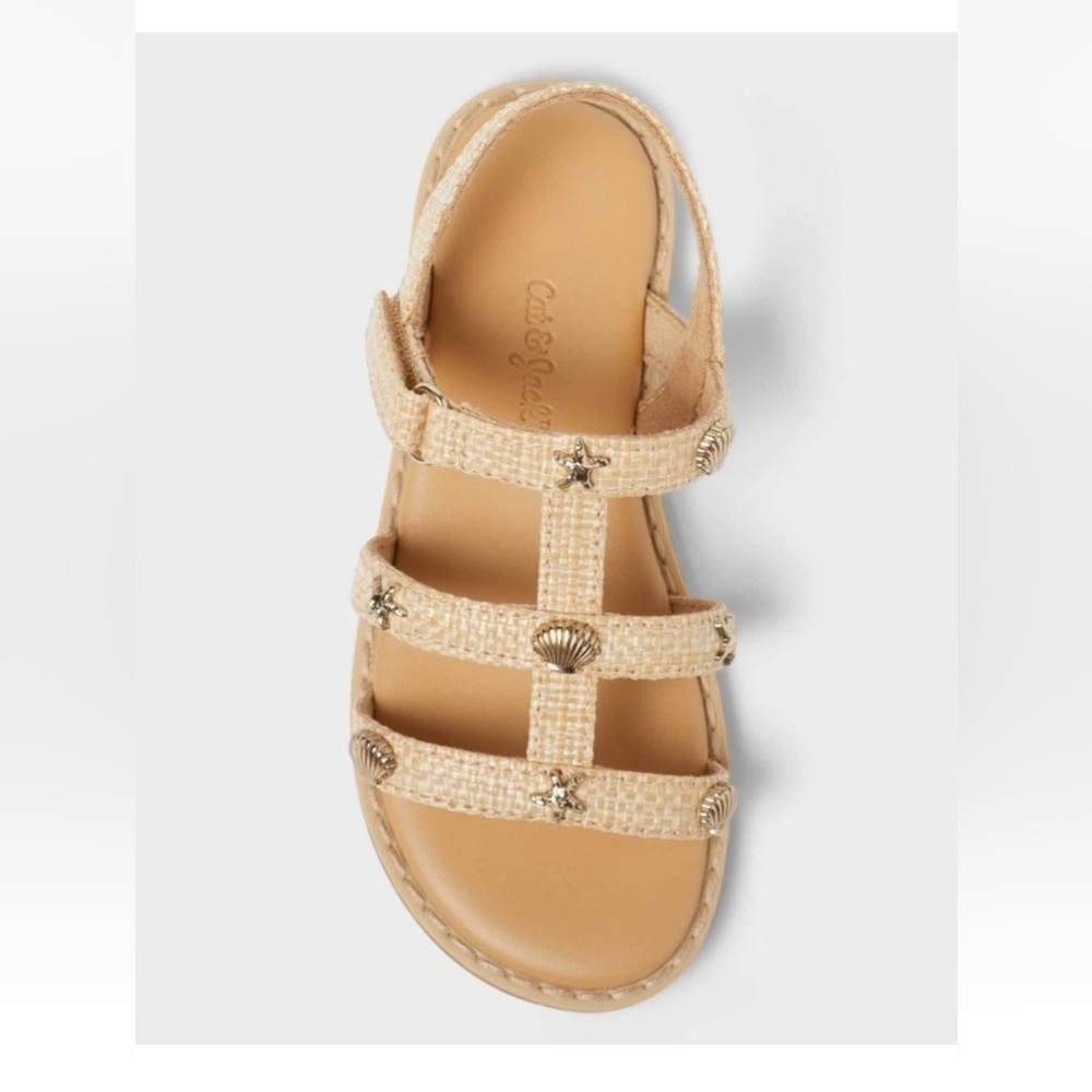 Cat & Jack Toddler Girls Kinsley Raffia Nautical Sandals - Beige - Picture 3 of 3